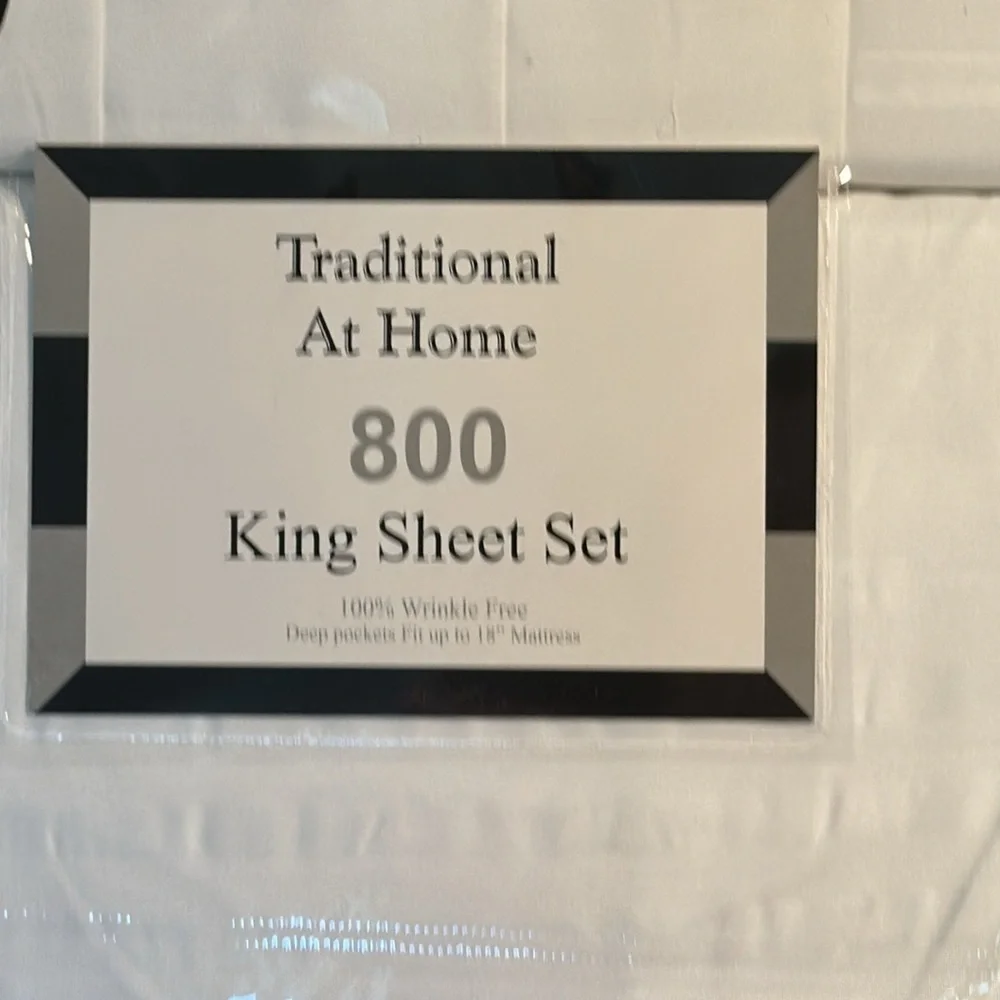 Transitional at Home King 6pc Sheet Set Embossed Stripes White as Snow